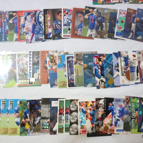 Drew Bledsoe Funk Pop SLU 100+ Card Lot w/ Game Used RCs Inserts  NM/MT - Picture 4 of 9